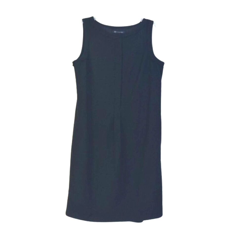 Brooks Brothers Wool Sheath Dress Women 14 Structured Button Ruffle Career Black